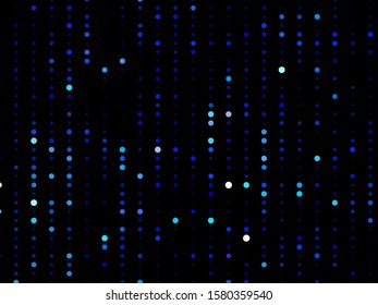 Blue dotted background, vector illustration. Digital gradient. Glowing halftone dots circle. Abstract illustration with blue roundels for decoration design. Dot texture pattern. Christmas decoration
