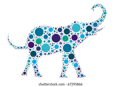 blue dotted elephant illustration