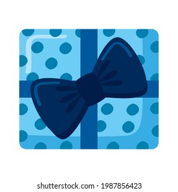 blue dotted gift present icon