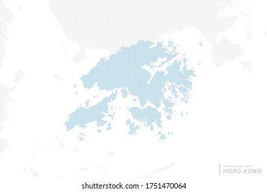 mapa de Hong Kong con puntos azules