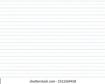 Blue dotted line with a half-dotted line in the student notebook on a white background