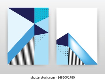 Blue, dotted, lined design for annual report, brochure, flyer, poster. Abstract white background vector illustration for flyer, leaflet, poster. Business abstract A4 brochure template.