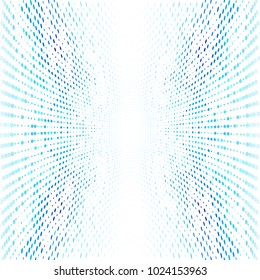 Blue dotted lines, abstract halftone and perspective background.