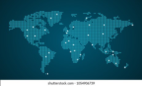 Blue Dotted Map