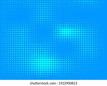 Blue dotted pattern, halftone background, Vector 