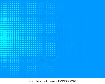 Blue Dotted Pattern, Halftone Background, Vector 