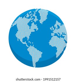 blue dotted world planet earth