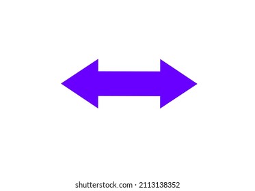 blue double arrow left right isolated on white background