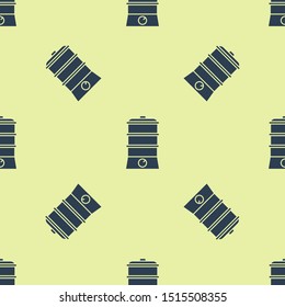 Blue Double boiler icon isolated seamless pattern on yellow background.  Vector Illustration