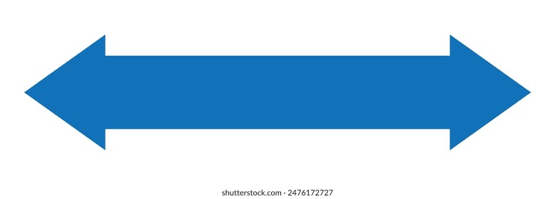 Blue double headed arrow on white background illustration direction navigation symbol side ways. Vector illustration. Eps file 186.