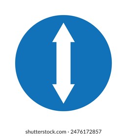 Blue double headed arrow on white background illustration direction navigation symbol side ways. Vector illustration. Eps file 187.