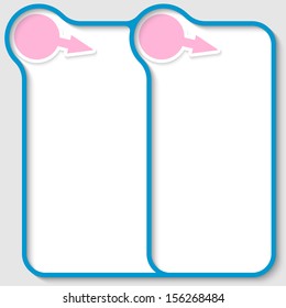 blue double text frame with pink arrow