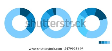 Blue Doughnut Chart vector, Ring Diagram, Business infographic for presentation, Static, Analysis graph in Moder flat style, Percentage illustration