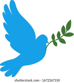 Blue dove, illustration, vector on white background.