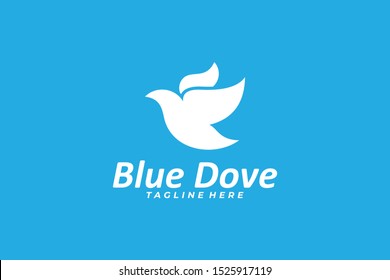 blue dove logo icon vector isolated