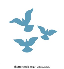 blue dove on white background