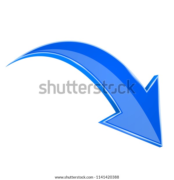 Blue Down Arrow 3d Sign Vector Stock Vector (Royalty Free) 1141420388 ...