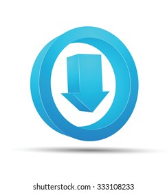 Blue down Arrow in cycle