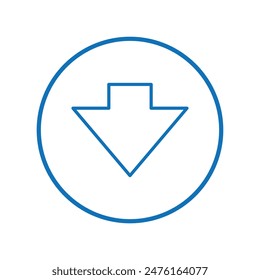 blue down arrow on white background. up arrow sign. up arrow icon. Vector illustration. Eps file 184.