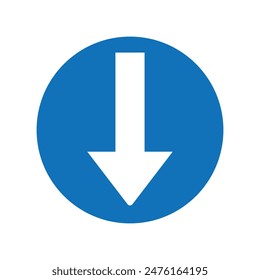 blue down arrow on white background. up arrow sign. up arrow icon. Vector illustration. Eps file 185.
