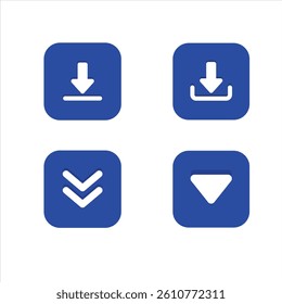 Blue download and arrow icons vector illustration
