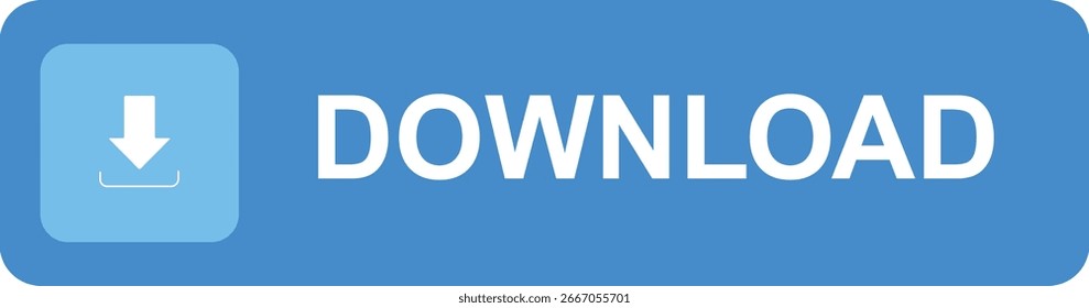 Un Botón de Descarga azul con una flecha blanca, sobre un fondo blanco limpio. Ideal para interfaces de Diseño web y aplicaciones.