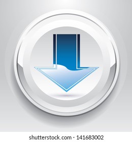 Blue download icon button