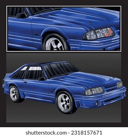 blue drag race illustration isolated in black background for poster, t-shirt, graphic design, business element and card