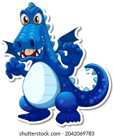 Blue Dragon cartoon character sticker illustration