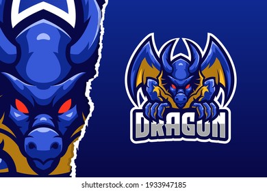 Blue Dragon, E-sport Game Logo Template