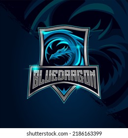 Blue Dragon  esport logo design template