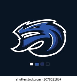 the blue dragon logo along with the color palette that I used to color the logo