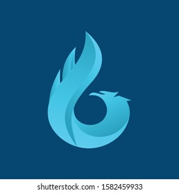 Blue dragon logo design template. Company business