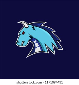 blue dragon mascot or e-sports logo