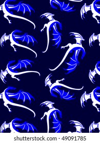 blue dragon seamless background