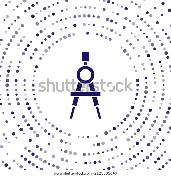 Blue Drawing compass icon\
isolated on white background. Compasses sign. Drawing and\
educational tools. Geometric instrument. Abstract circle random\
dots. Vector