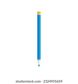 Blue drawing pencil vector design element. Abstract customizable symbol for infographic with blank copy space. Editable shape for instructional graphics. Visual data presentation component