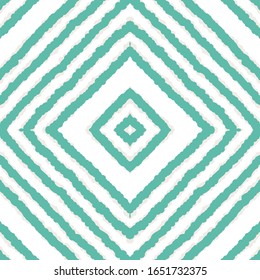 Blue Drawing Tie Dye Vector Seamless Pattern. Graphic Tile Ethnic Texture. African Bohemian Background. Blue Batik Aztec Vector Seamless Pattern