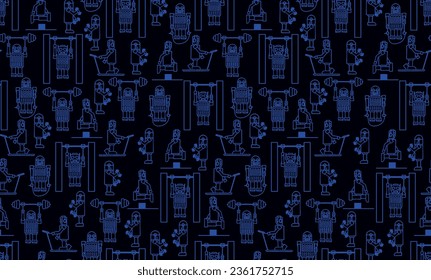 blue drawing vector pattern with black background