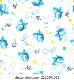 Blue Dream Cute Gift Box Party Vector Seamless Pattern can be use for background and apparel design