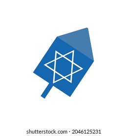 Blue dreidel icon. Cartoon illustration of blue dreidel vector icon for web design isolated on white background