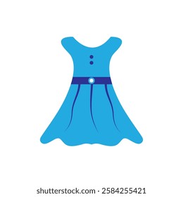 Blue Dress logo icon illustration flat