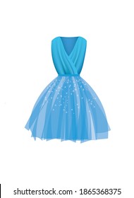 Blue dress silk. vector illustration