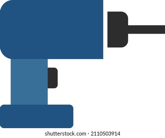 Blue drill, illustration, vector on a white background.