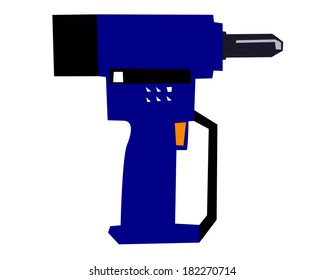 blue drill on a white background