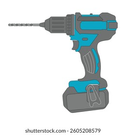 blue drill with powerful battery
