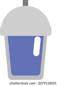 Blue drink to go, illustration, vector, on a white background.