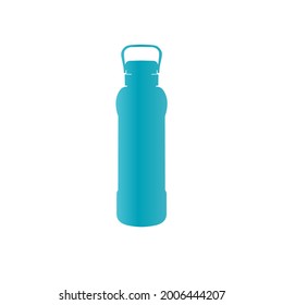 blue drinking water bottle illustration on white background