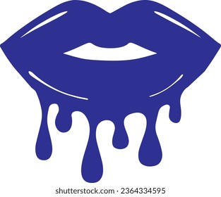 Glossy lips with dripping pink paint seamless pattern. 7504586 Vector Art  at Vecteezy