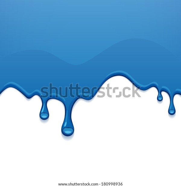 Blue Drips On White Back Paint Stock Vector (Royalty Free) 180998936